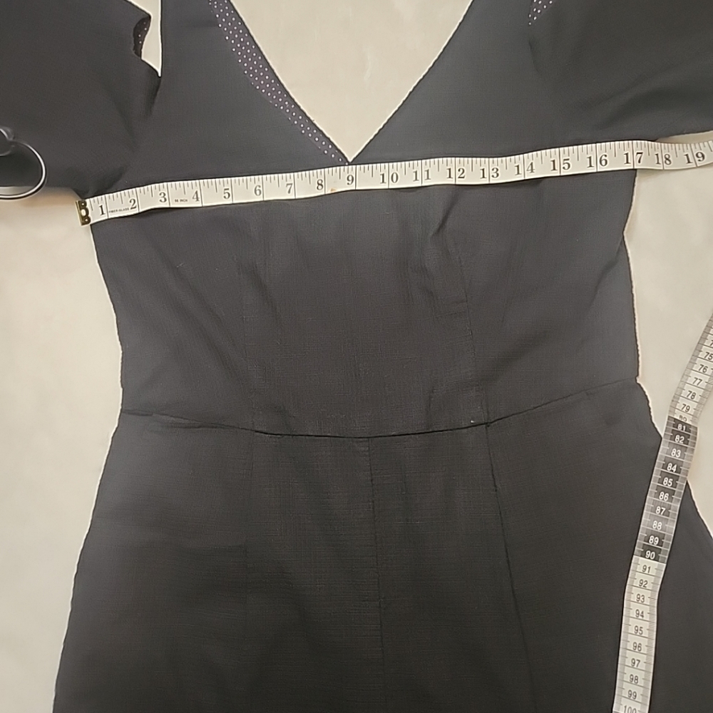 Anthropologie Elevenses black cold shoulder short one piece romper Sz2 - Picture 16 of 16